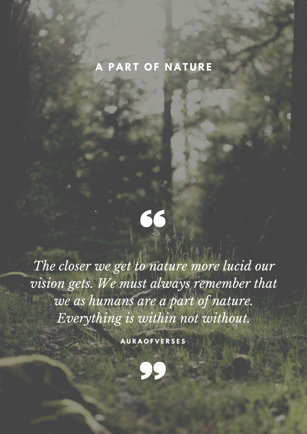 A Part of&nbsp;Nature